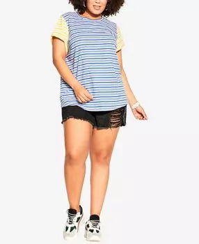 Модная футболка больших размеров skylar City Chic, мульти