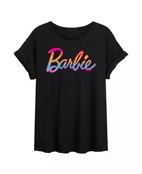 Модная футболка большого размера с радужным рисунком для юниоров Hybrid Apparel Barbie GOOD VIBES LLC, черный