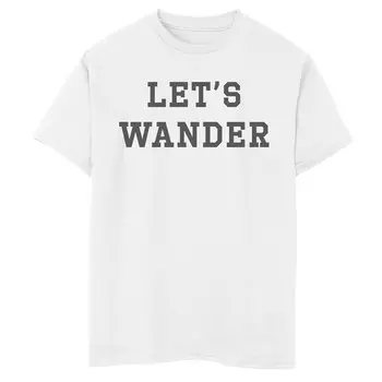 Модная футболка Lets Wander с рисунком для мальчиков 8–20 лет Licensed Character, белый
