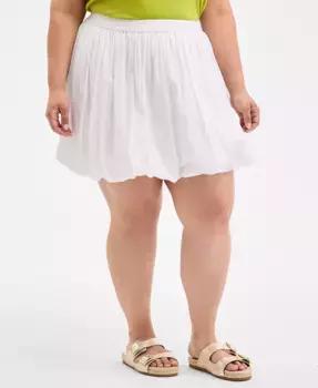 Модная хлопковая юбка-пузырь на резинке больших размеров On 34th, белый