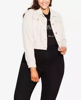 Модная классическая джинсовая куртка больших размеров City Chic