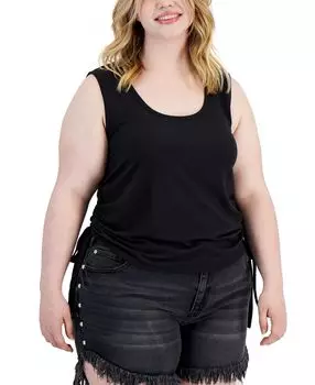 Модная майка больших размеров с завязками сбоку Love, Fire, черный