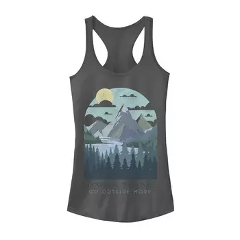 Модная майка для юниоров с надписью «Fitness & Wellness Go Outdoor More» в горах Licensed Character, цвет Charcoal