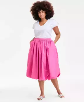Модная миди-юбка с расклешенным подолом больших размеров On 34th, розовый