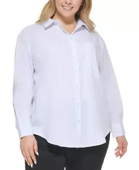 Модная рубашка бойфренда больших размеров Calvin Klein Jeans, белый