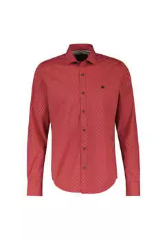 Модная рубашка с геометрическим узором и воротником-стойкой Lerros, красный