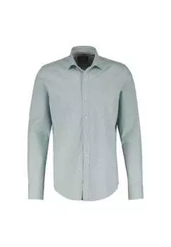 Модная рубашка с геометрическим узором и воротником-стойкой Lerros, голубой