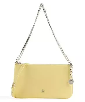 Модная сумка через плечо из зернистой яловой кожи Aigner, желтый