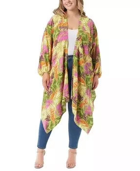 Модное кимоно больших размеров Agnette High-Low Jessica Simpson, мультиколор