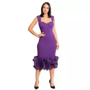 Модное платье из органзы с оборками FASHNZFAB, цвет ultra violet