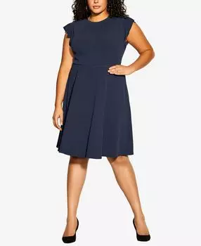Модное платье skylar до колен больших размеров City Chic, синий