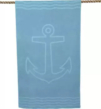 Модное пляжное полотенце Wewo "Якорь", (1 шт.), банное полотенце, однотонное, с рисунком, чистый хлопок Wewo fashion 100х180 см (1 шт.), бирюзовый
