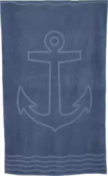 Модное пляжное полотенце Wewo "Якорь", (1 шт.), банное полотенце, однотонное, с рисунком, чистый хлопок Wewo fashion 100х180 см (1 шт.), цвет jeansblau