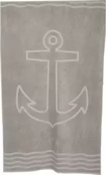 Модное пляжное полотенце Wewo "Якорь", (1 шт.), банное полотенце, однотонное, с рисунком, чистый хлопок Wewo fashion 100х180 см (1 шт.), светло-серый