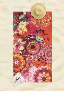 Модное пляжное полотенце "Ziva", (1 шт.), мандала Hip 100х180 см (1 шт.), цвет Orange