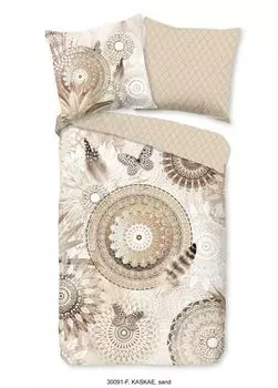 Модное постельное белье с мандалами и перьями - Каскаэ - 155х220 см - фланель/бобр Muller Textil