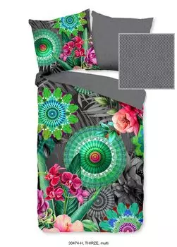 Модное постельное белье с мандалами и цветами - Thirze - 135х200 см - 100% хлопок/сатин Muller Textil
