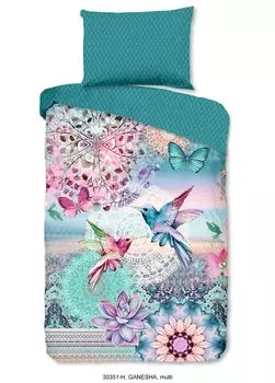 Модное постельное белье с мандалами -Ганеша - 140х200 см- 100% хлопок/сатин Muller Textil