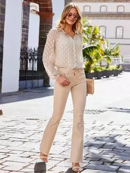 Модные джинсы-клеш Sosandar, экрю