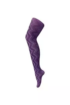 Модные колготки с цветным непрозрачным рисунком плотностью 80 ден — плетение Sock Snob, фиолетовый