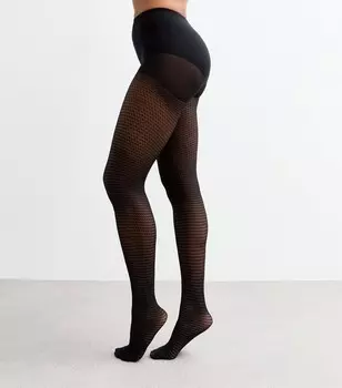 Модные колготки с принтом «собачья лапка» черного цвета New Look, черный