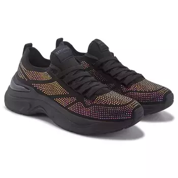 Модные кроссовки цвета ореха с блестящим блеском и стразами Skechers, черный
