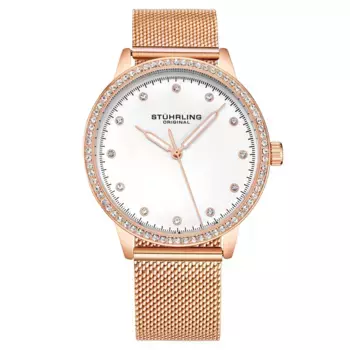 Модные кварцевые часы Dorset 38 мм с сетчатым браслетом STHRLING Original, розовое золото