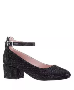 Модные модельные туфли Lennie2 для маленьких девочек Туфли Nina, черный