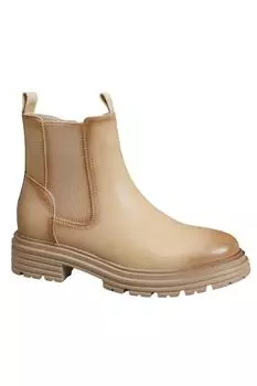 Модные простые ботильоны «Челси» на массивном каблуке с застежкой-молнией IVACHY, бежевый