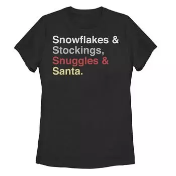 Модные рождественские чулки со снежинками для юниоров, прижимающие к футболке Санта-Клауса