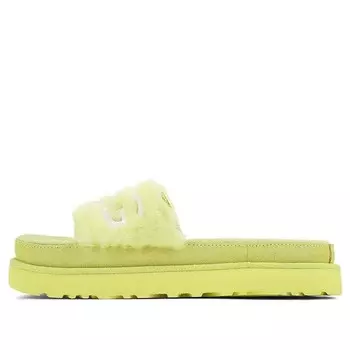 Модные сандалии laton меховые слайд тапочки Ugg, желтый