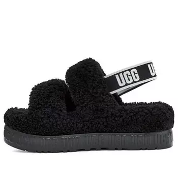 Модные сандалии, о, флюффита Ugg, черный