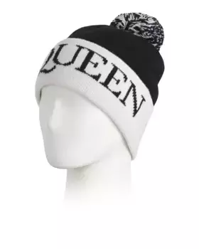 Модные шапки с логотипом из смесовой шерсти Alexander Mcqueen, черный