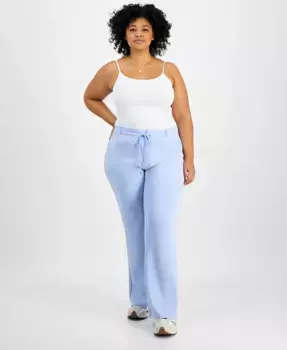 Модные широкие брюки из ткани scuba больших размеров And Now This, синий