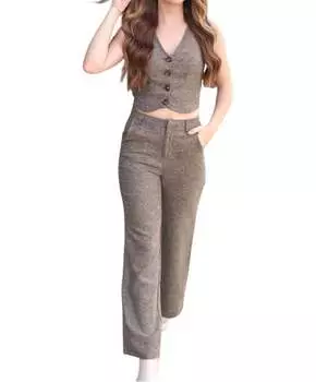 Модные студенческие брюки коричневого цвета Sadie & Sage