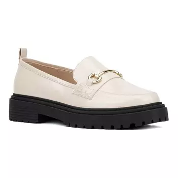 Модные женские широкие лоферы цвета индиго Fashion to Figure, цвет Bone Patent