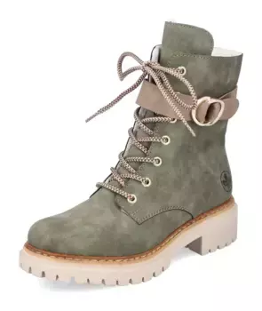 Модные зимние ботильоны Rieker, хаки