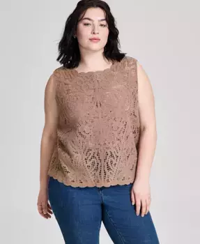 Модный безрукавный свитер больших размеров And Now This, коричневый