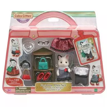 Модный игровой набор Calico Critters: кот в смокинге, игровой набор для кукольного домика с фигуркой и модными аксессуарами Calico Critters
