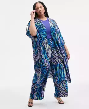 Модный кимоно с принтом больших размеров Nina Parker, мультиколор