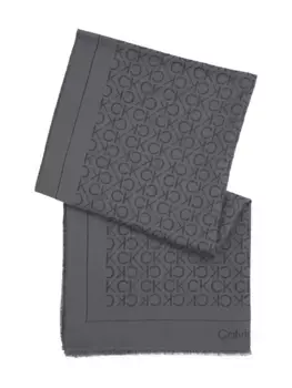 Модный шарф Calvin Klein "ЖАККАРДОВЫЙ ЛЬНЯНОЙ ПАЛАНТ 70X180", цвет Ck Black