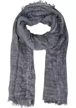 Модный шарф Capelli New York с бахромой по всему периметру, цвет морской волны