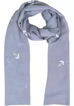 Модный шарф Capelli New York с вышивкой в виде якоря, синий