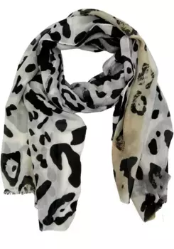 Модный шарф Leslii с леопардовым принтом, бежевый