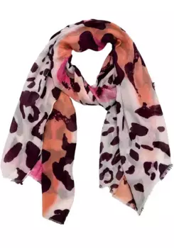 Модный шарф Leslii с леопардовым принтом, розовый