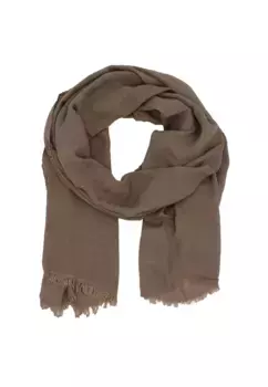Модный шарф Leslii с открытой бахромой по краю, коричневый
