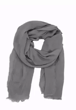 Модный шарф Leslii с открытой бахромой по краю, серый