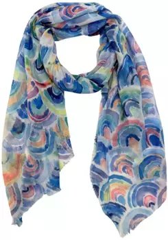 Модный шарф Leslii с узором "русалка", синий