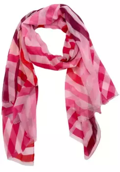 Модный шарф Leslii с узором в виде линий, розовый