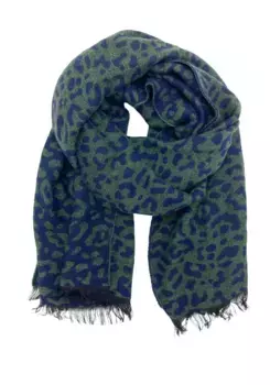 Модный шарф Leslii, высококачественный шарф Leo, сделанный в Италии, цвет Dunkelblau Oliv